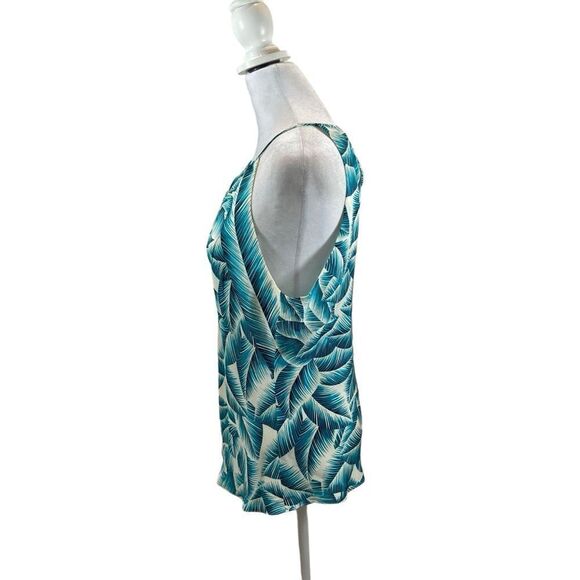 Ann Taylor Leaf Print Silk Sleeveless Top with Tie‎ Back Size 10 - Picture 5 of 12
